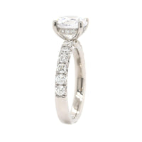 Platinum Round Diamond Fishtail Shank Engagement Ring Setting