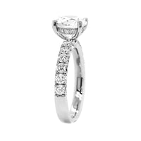 Platinum Round Diamond Fishtail Shank Engagement Ring Setting