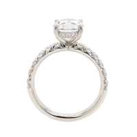 Platinum Round Diamond Fishtail Shank Engagement Ring Setting