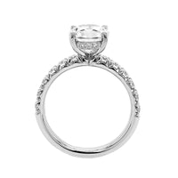 Platinum Round Diamond Fishtail Shank Engagement Ring Setting