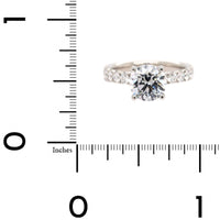 Platinum Round Diamond Fishtail Shank Engagement Ring Setting