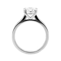 Platinum 4 Prong Round Diamond Cathedral Engagement Ring Setting