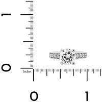 Platinum 4 Prong Round Diamond Cathedral Engagement Ring Setting