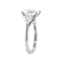 Platinum 3 Stone Oval Diamond Engagement Ring Setting