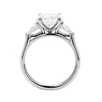Platinum 3 Stone Oval Diamond Engagement Ring Setting