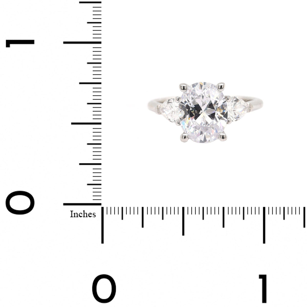 Platinum 3 Stone Oval Diamond Engagement Ring Setting