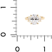 18K Yellow Gold 3 Stone Oval Diamond Engagement Ring Setting