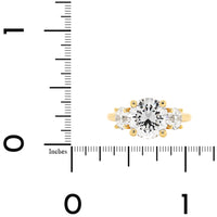 18K Yellow Gold 3 Stone Round Diamond Engagement Ring Setting