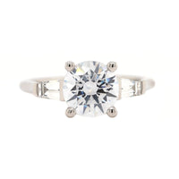 Platinum 3 Stone Round Diamond Engagement Ring Setting