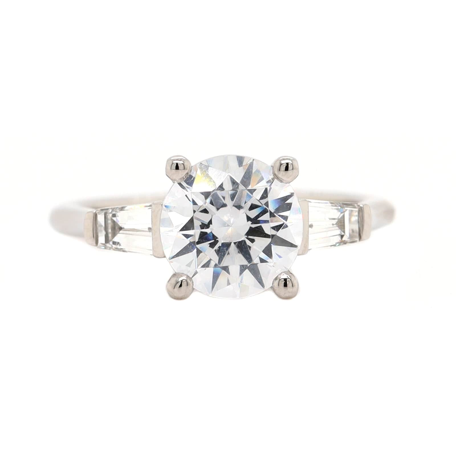 Platinum 3 Stone Round Diamond Engagement Ring Setting