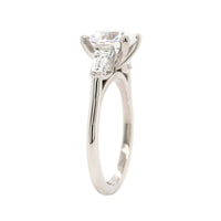 Platinum 3 Stone Round Diamond Engagement Ring Setting