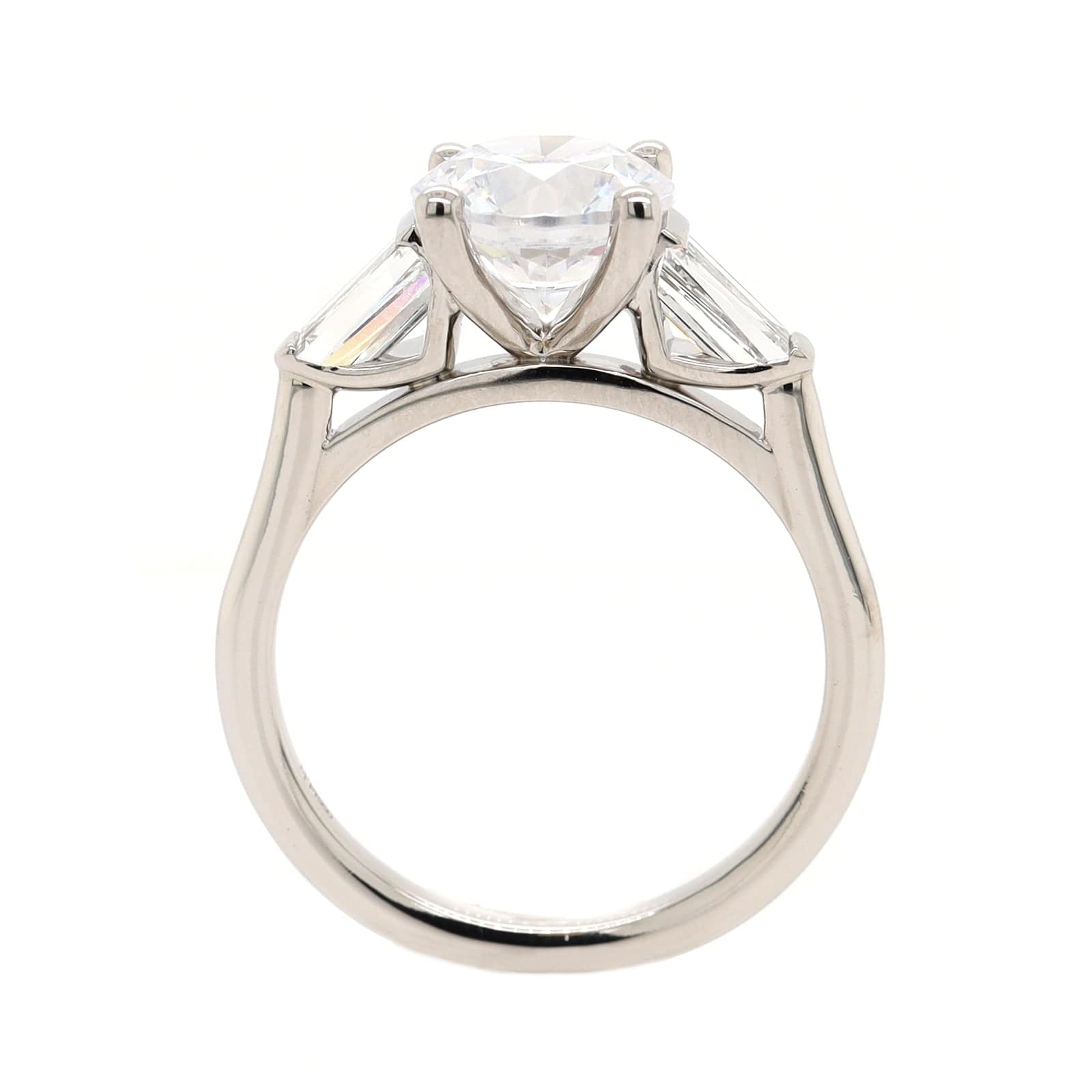 Platinum 3 Stone Round Diamond Engagement Ring Setting