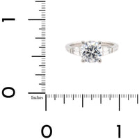 Platinum 3 Stone Round Diamond Engagement Ring Setting