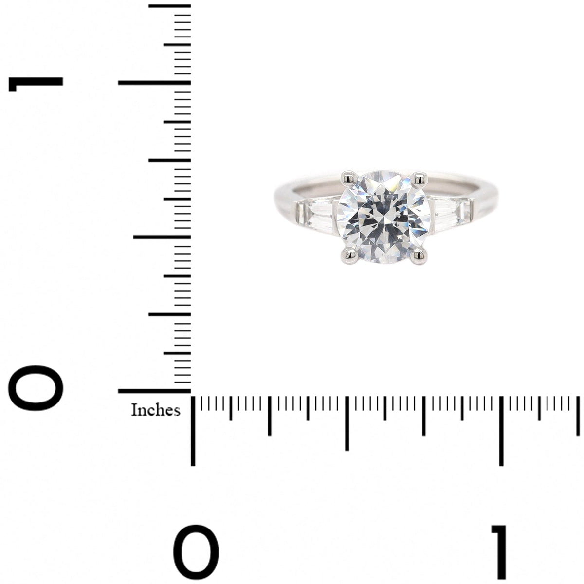 Platinum 3 Stone Round Diamond Engagement Ring Setting