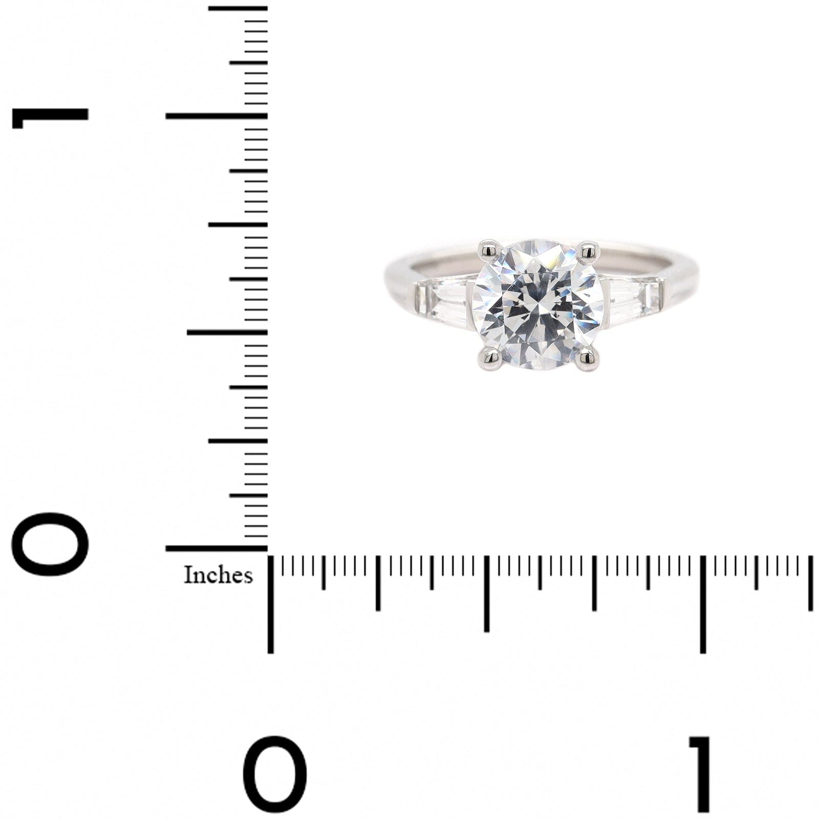 Platinum 3 Stone Round Diamond Engagement Ring Setting