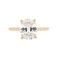 18K Yellow Gold 4 Prong Oval Diamond Engagement Ring Setting