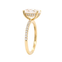 18K Yellow Gold 4 Prong Oval Diamond Engagement Ring Setting