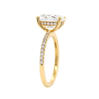 18K Yellow Gold 4 Prong Oval Diamond Engagement Ring Setting