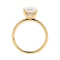 18K Yellow Gold 4 Prong Oval Diamond Engagement Ring Setting