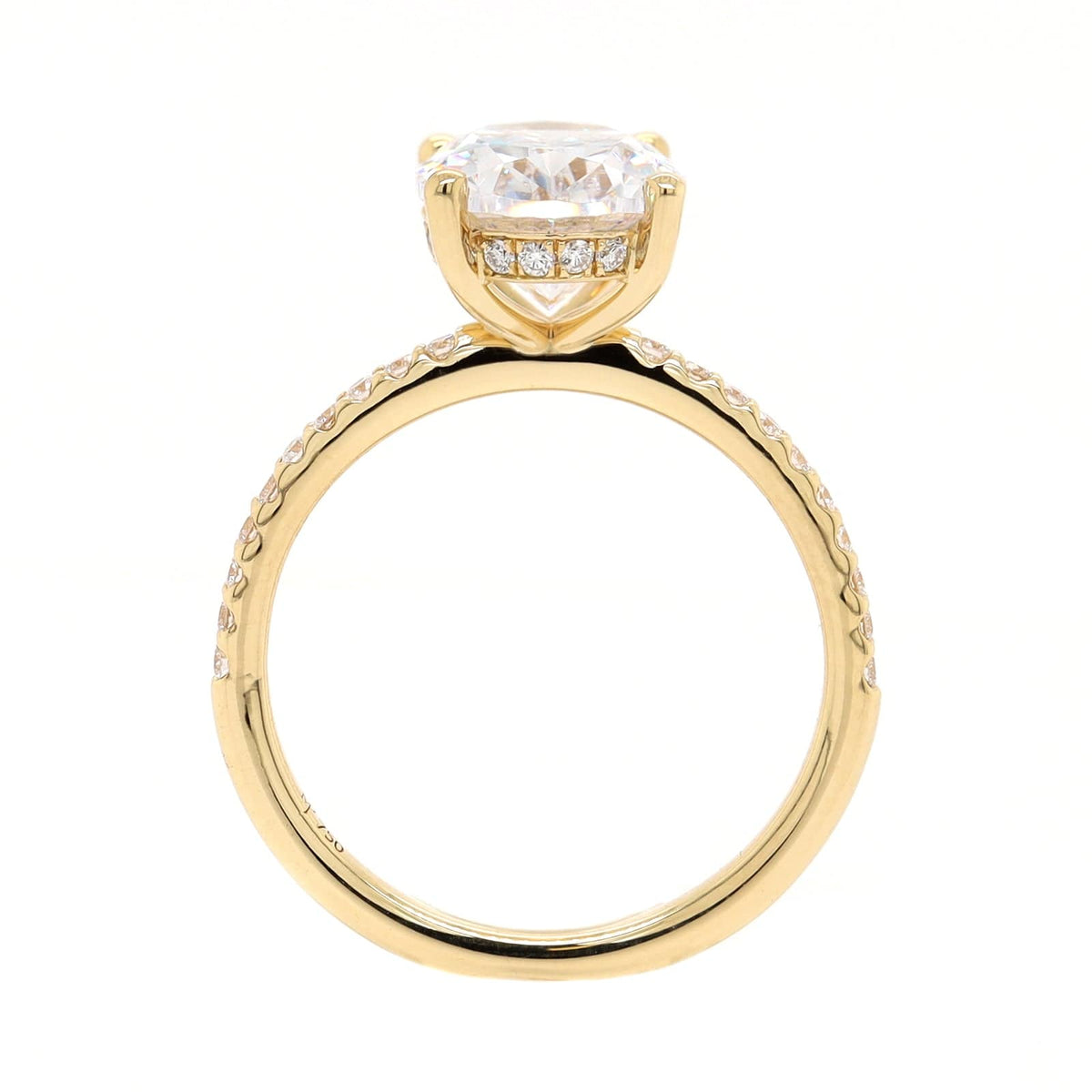 18K Yellow Gold 4 Prong Oval Diamond Engagement Ring Setting