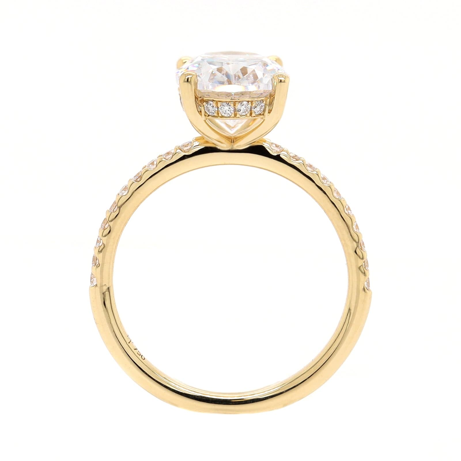 18K Yellow Gold 4 Prong Oval Diamond Engagement Ring Setting