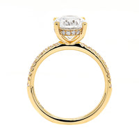 18K Yellow Gold 4 Prong Oval Diamond Engagement Ring Setting