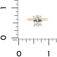 18K Yellow Gold 4 Prong Oval Diamond Engagement Ring Setting
