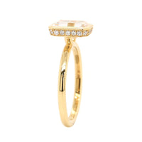 18K Yellow Gold Bezel Set Emerald Cut Diamond Engagement Ring Setting