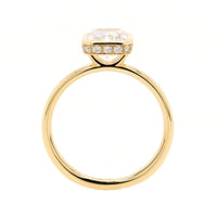 18K Yellow Gold Bezel Set Emerald Cut Diamond Engagement Ring Setting
