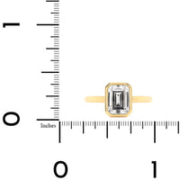 18K Yellow Gold Bezel Set Emerald Cut Diamond Engagement Ring Setting