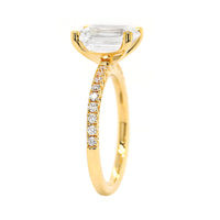 18K Yellow Gold Emerald Cut Diamond Engagement Ring Setting