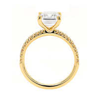 18K Yellow Gold Emerald Cut Diamond Engagement Ring Setting