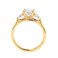 18K Yellow Gold 3 Stone Diamond Engagement Ring Setting