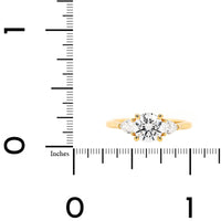 18K Yellow Gold 3 Stone Diamond Engagement Ring Setting