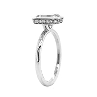 Platinum Bezel Set Emerald Cut Diamond Engagement Ring Setting