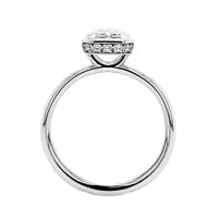 Platinum Bezel Set Emerald Cut Diamond Engagement Ring Setting