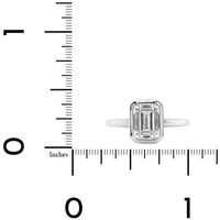 Platinum Bezel Set Emerald Cut Diamond Engagement Ring Setting