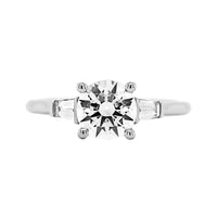 Platinum 3 Stone Round Diamond Engagement Ring Setting