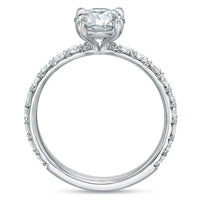 18K White Gold Round Center French Engagement Ring Setting