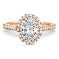 Platinum New Aire Petite Oval Double Halo Engagement Ring Setting