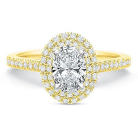 Platinum New Aire Petite Oval Double Halo Engagement Ring Setting