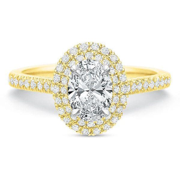 Platinum New Aire Petite Oval Double Halo Engagement Ring Setting