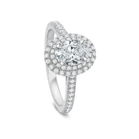 Platinum New Aire Petite Oval Double Halo Engagement Ring Setting