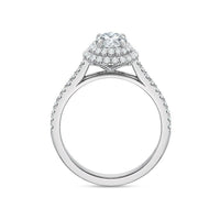 Platinum New Aire Petite Oval Double Halo Engagement Ring Setting