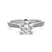 Platinum New Aire Bead Set 4 Prong Engagement Ring Setting