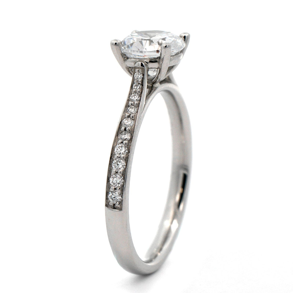 Platinum New Aire Bead Set 4 Prong Engagement Ring Setting