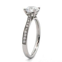 Platinum New Aire Bead Set 4 Prong Engagement Ring Setting