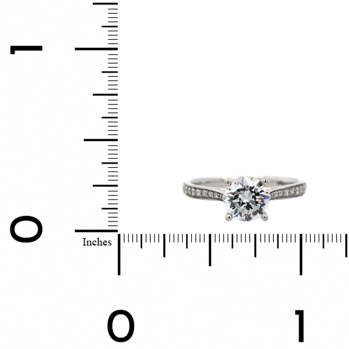 Platinum New Aire Bead Set 4 Prong Engagement Ring Setting