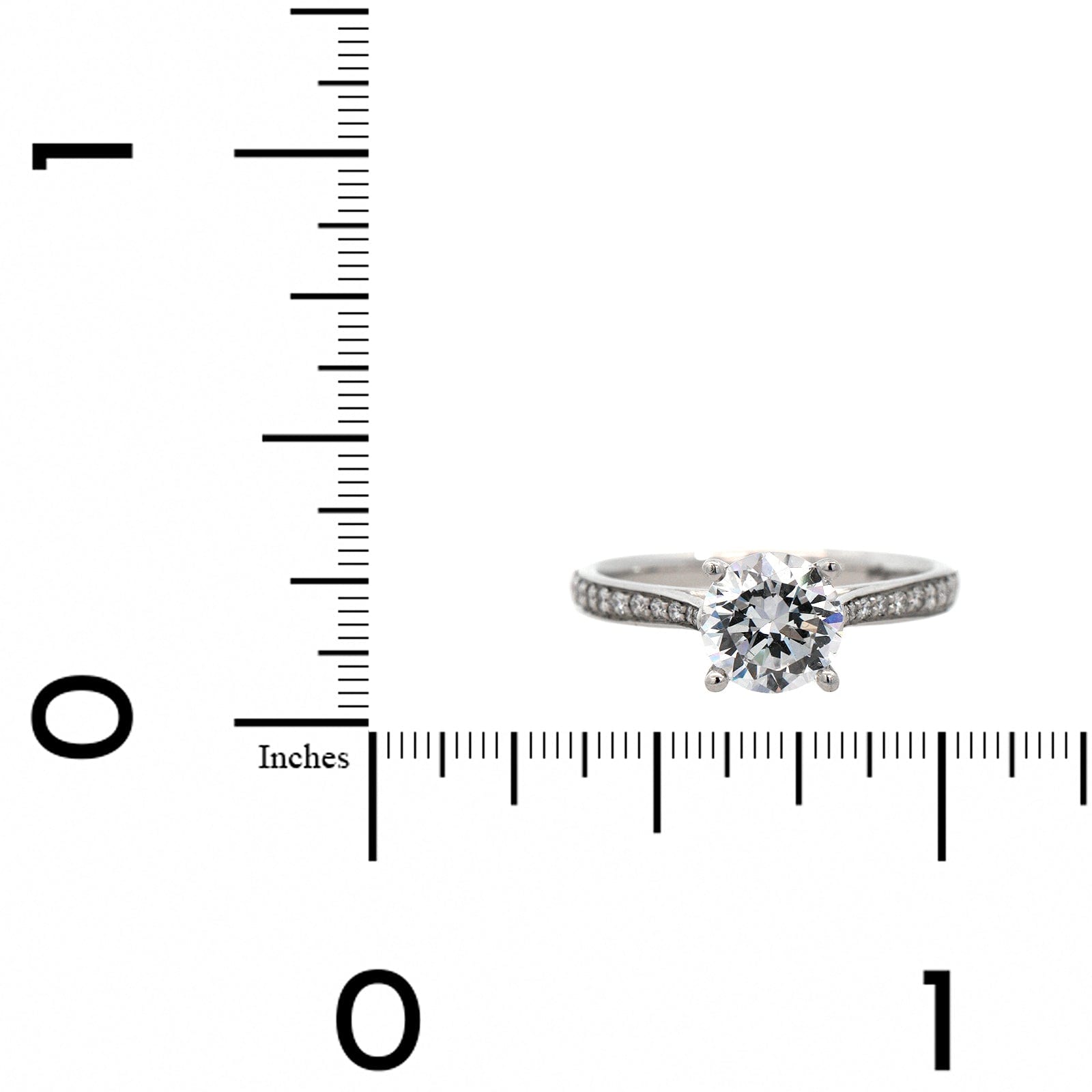 Platinum New Aire Bead Set 4 Prong Engagement Ring Setting