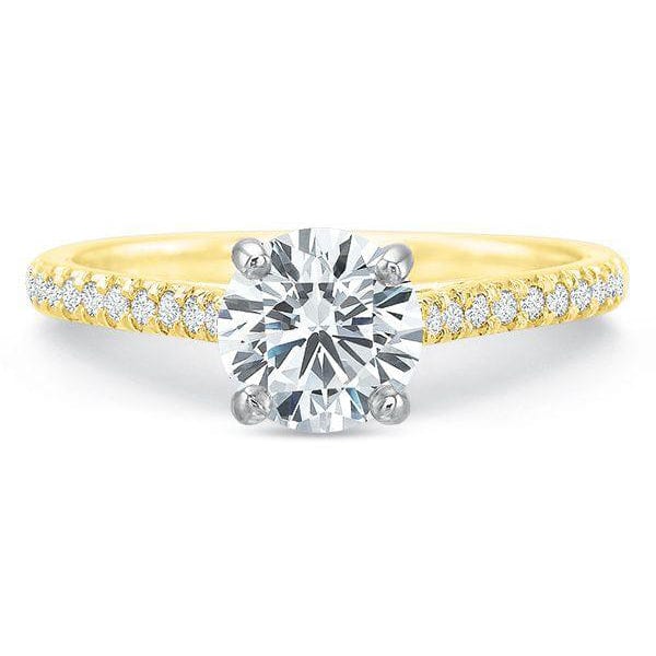 18K Rose Gold New Aire Shared Prong Engagement Ring Setting
